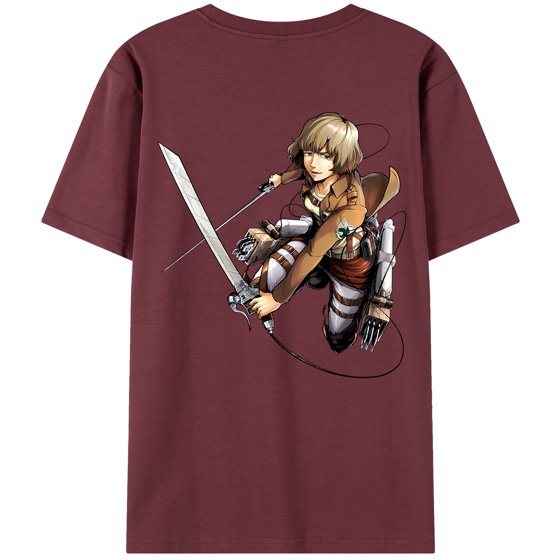 （画像用） 進撃の巨人 ヒツチ Attack on Titan Hitch 綿100％半袖Tシャツ（背面プリント）